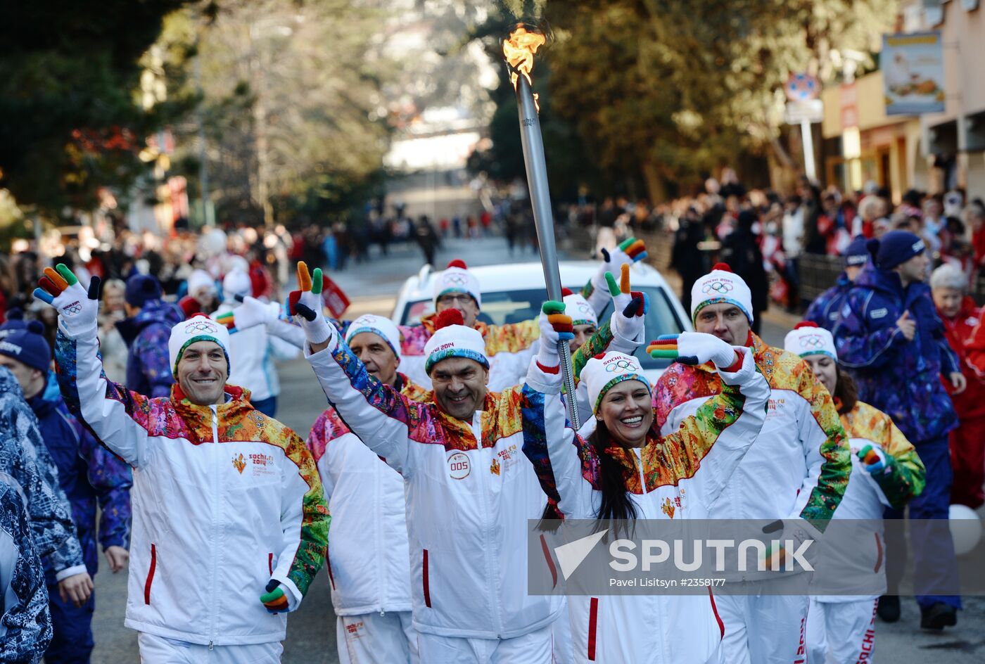 Olympic torch relay. Sochi. Day 2