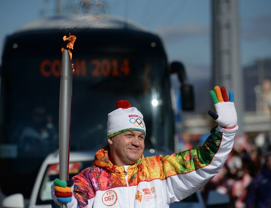 Olympic torch relay. Sochi. Day 2