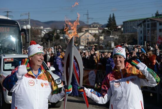 Olympic torch relay. Sochi. Day 2