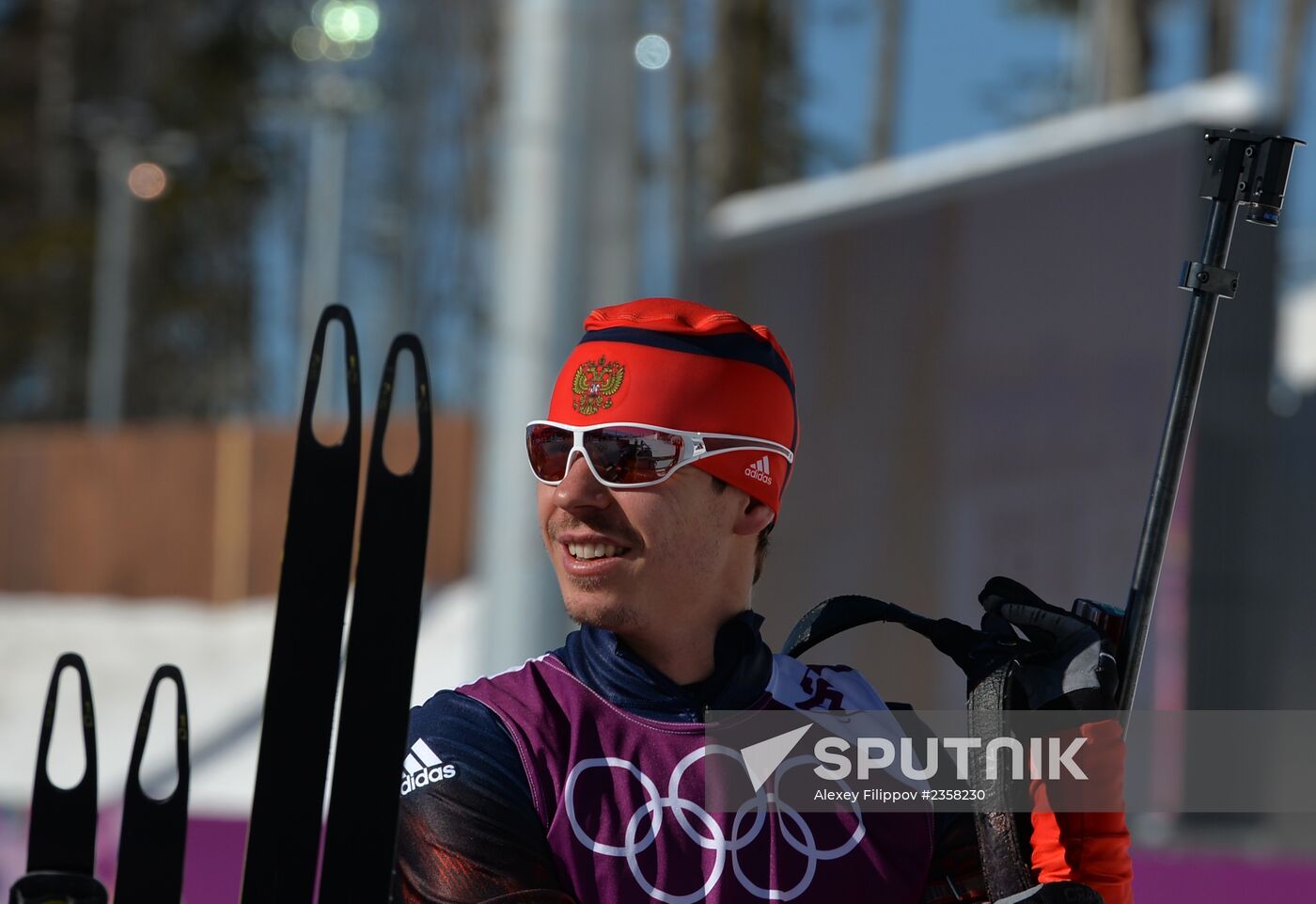 2014 Olympics. Biathlon. Men's sprint. Training session