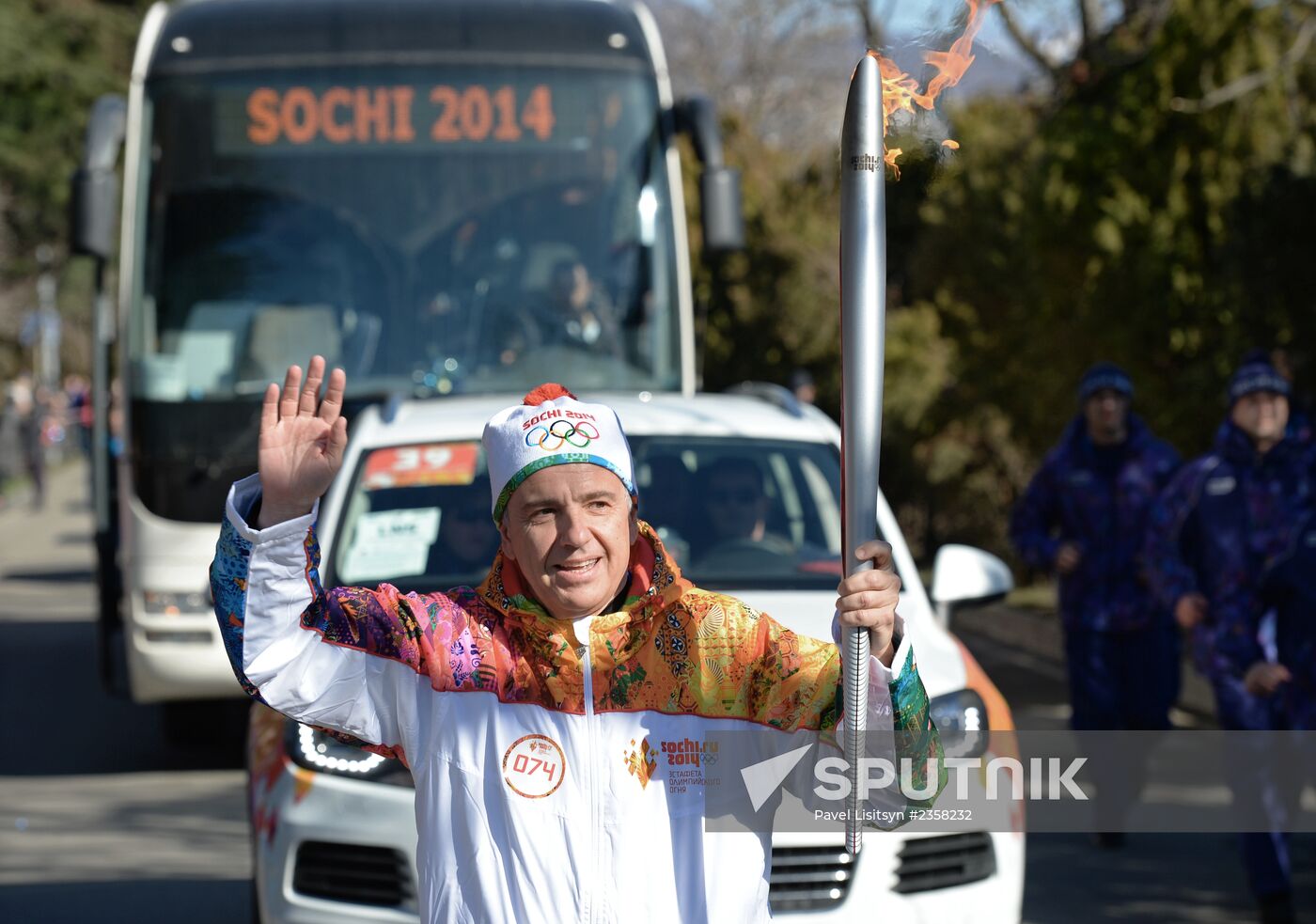 Olympic torch relay. Sochi. Day 2