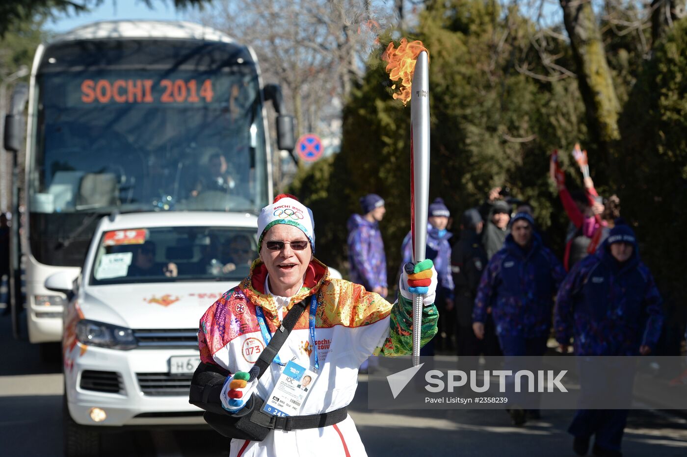 Olympic torch relay. Sochi. Day 2