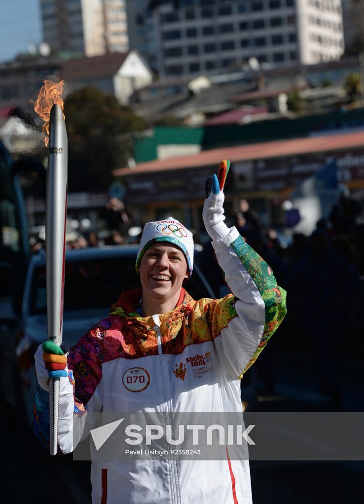 Olympic torch relay. Sochi. Day 2