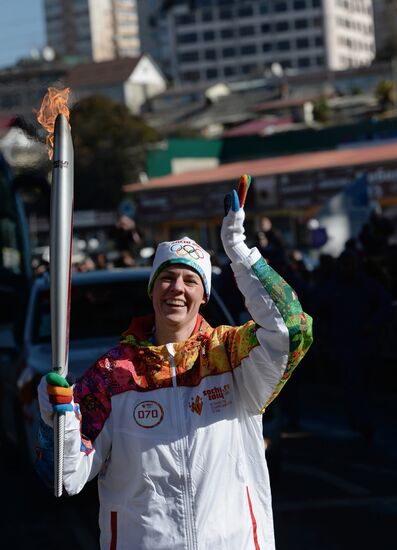 Olympic torch relay. Sochi. Day 2