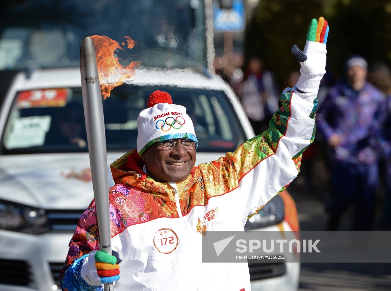 Olympic torch relay. Sochi. Day 2