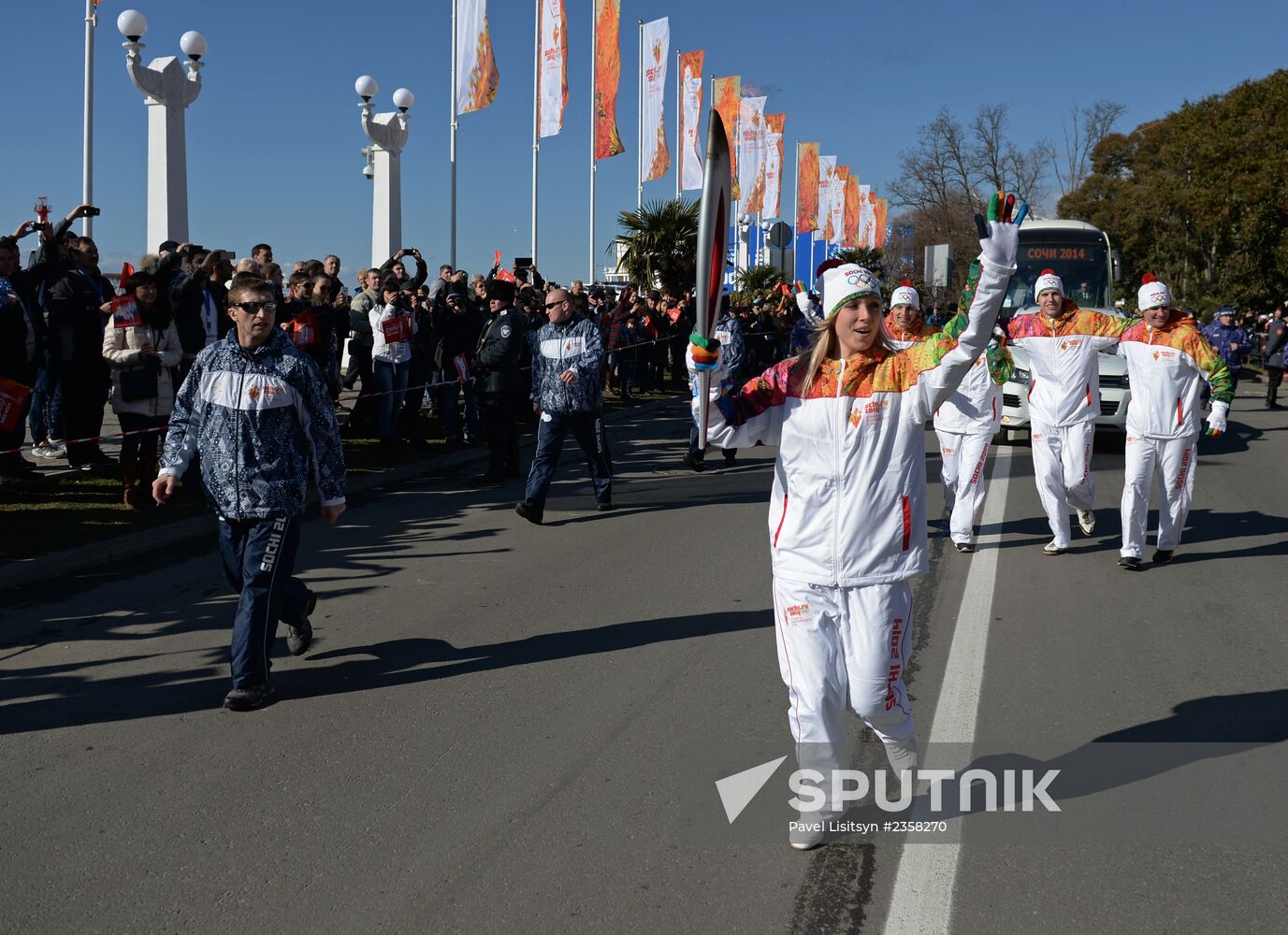 Olympic torch relay. Sochi. Day 2