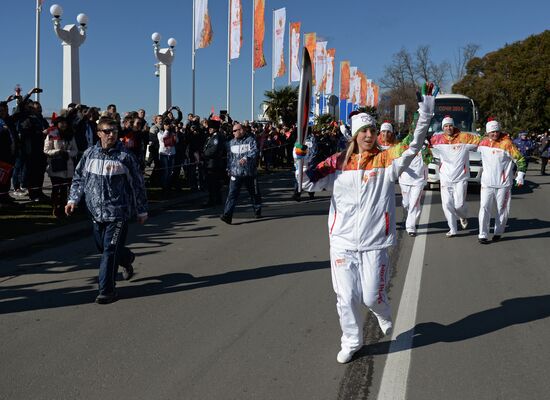 Olympic torch relay. Sochi. Day 2