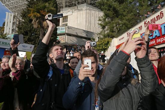 Olympic torch relay. Sochi. Day 2