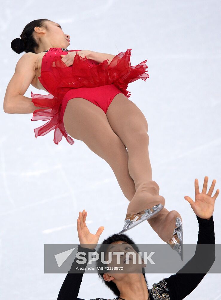 2014 Olympics. Figure skating. Teams. Pairs. Short program