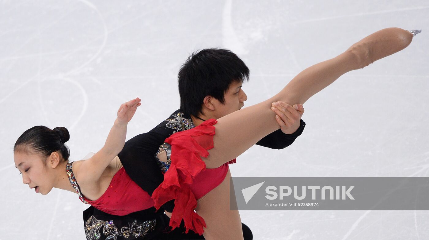 2014 Olympics. Figure skating. Teams. Pairs. Short program