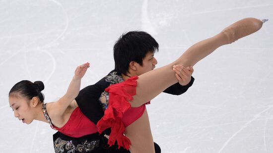 2014 Olympics. Figure skating. Teams. Pairs. Short program