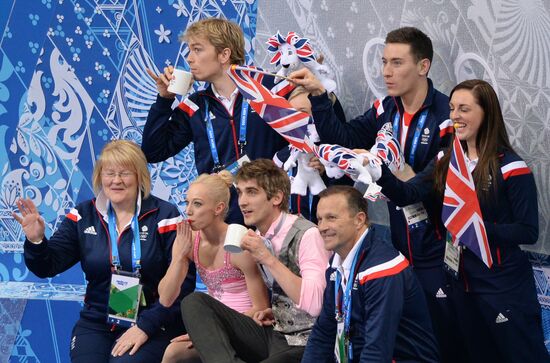 2014 Olympics. Figure skating. Teams. Pairs. Short program