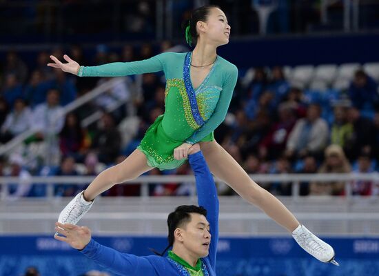 2014 Olympics. Figure skating. Teams. Pairs. Short program