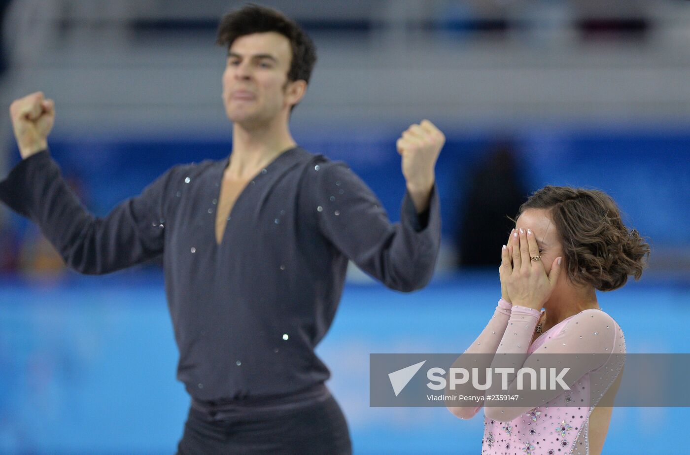 2014 Olympics. Figure skating. Teams. Pairs. Short program