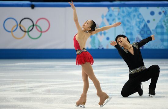 2014 Olympics. Figure skating. Teams. Pairs. Short program