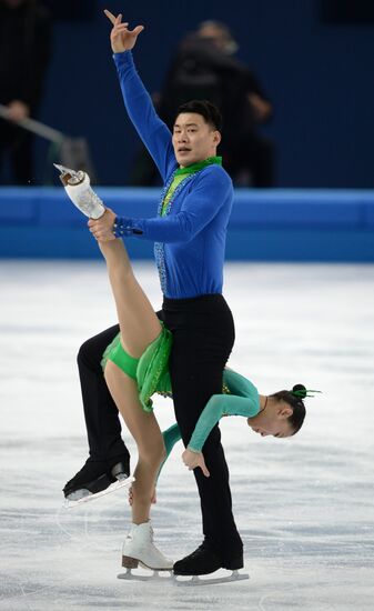 2014 Olympics. Figure skating. Teams. Pairs. Short program