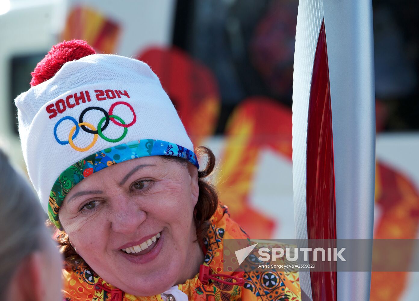 Olympic torch relay. Sochi. Day 2