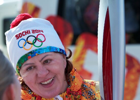 Olympic torch relay. Sochi. Day 2