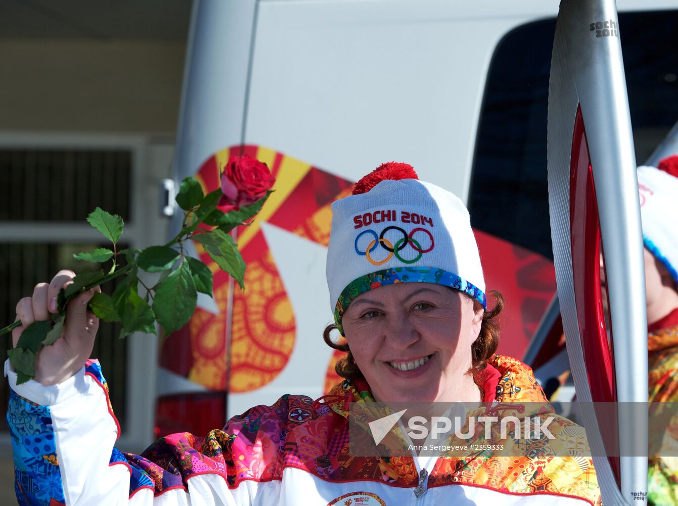 Olympic torch relay. Sochi. Day 2