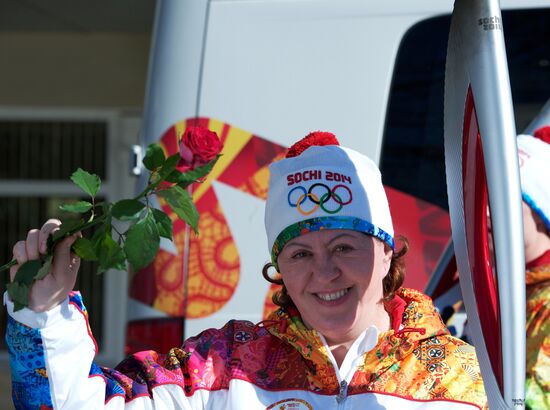 Olympic torch relay. Sochi. Day 2