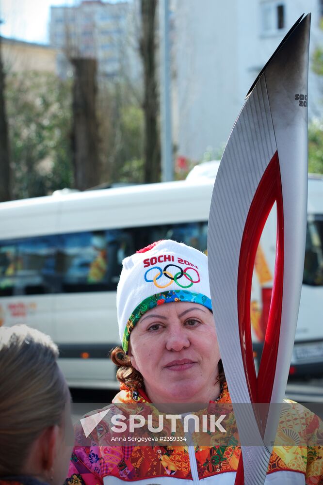 Olympic torch relay. Sochi. Day 2