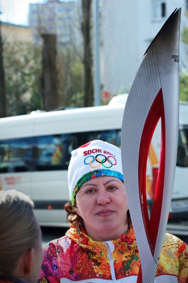 Olympic torch relay. Sochi. Day 2