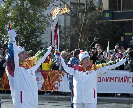 Olympic torch relay. Sochi. Day 2