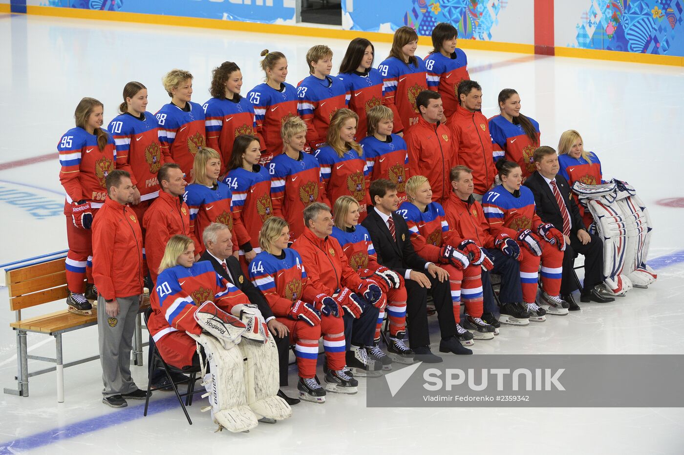 Photo session of Russian women's national ice hockey team