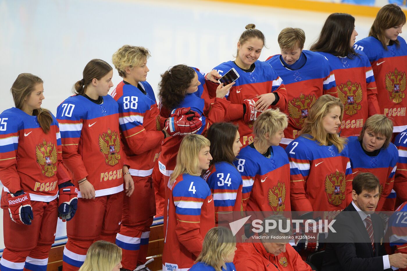 Photo session of Russian women's national ice hockey team