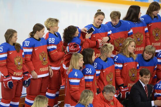 Photo session of Russian women's national ice hockey team