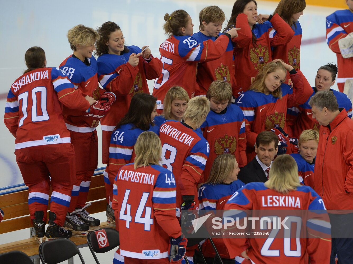 Photo session of Russian women's national ice hockey team