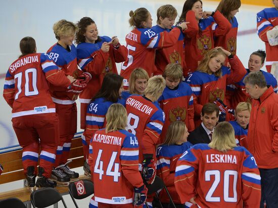 Photo session of Russian women's national ice hockey team