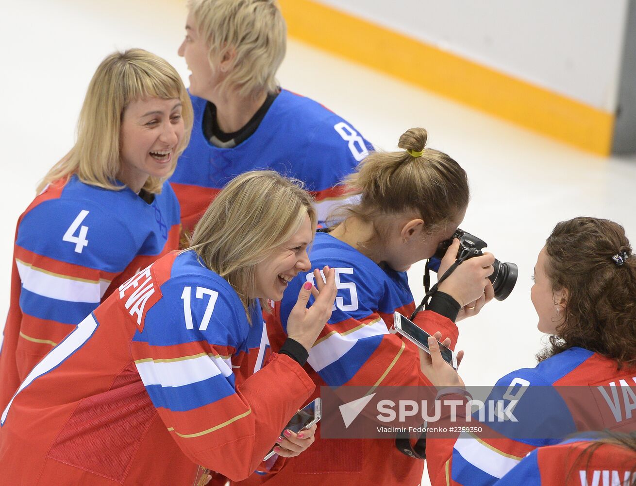 Photo session of Russian women's national ice hockey team