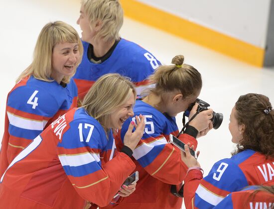 Photo session of Russian women's national ice hockey team