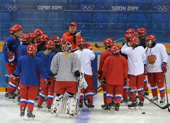 Photo session of Russian women's national ice hockey team