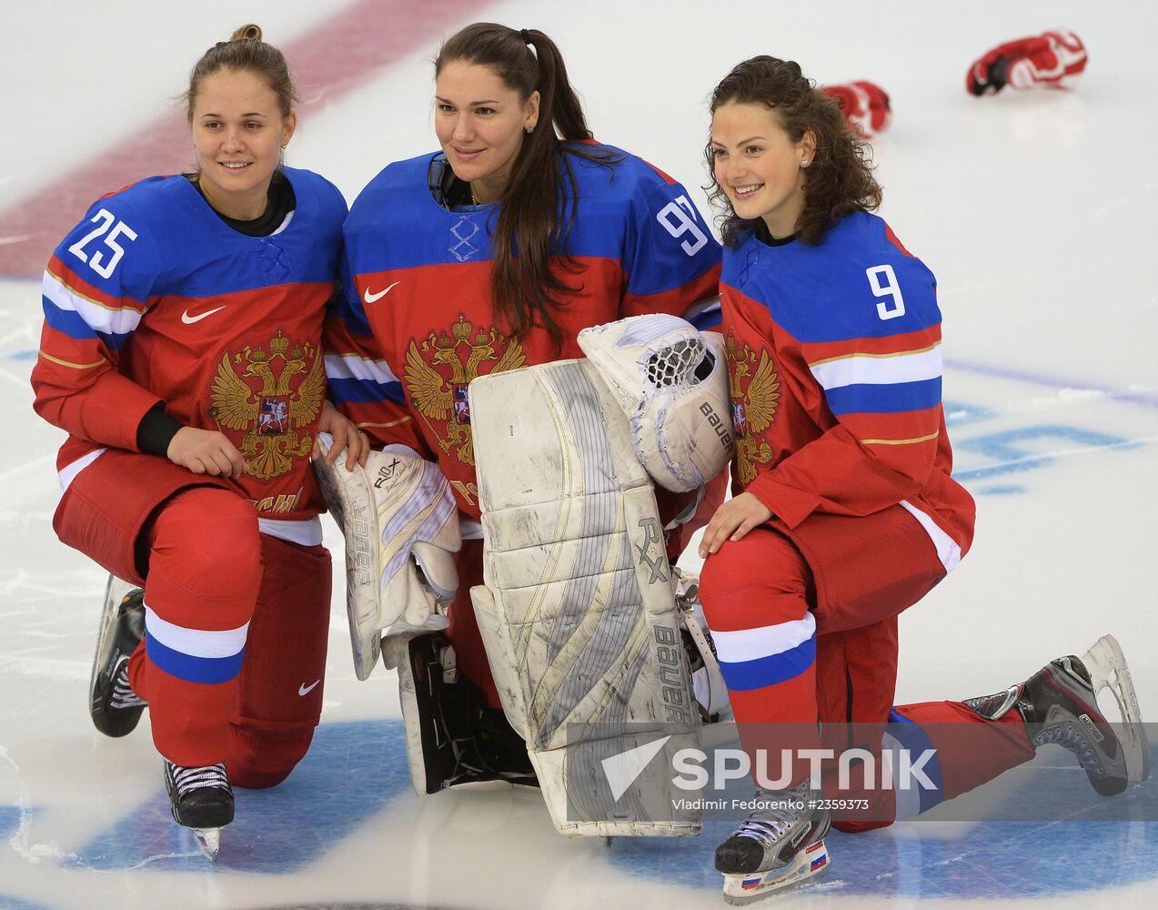 Photo session of Russian women's national ice hockey team