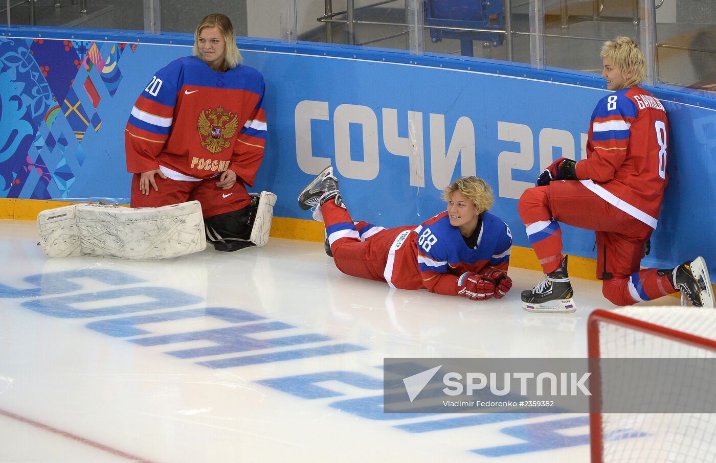 Photo session of Russian women's national ice hockey team