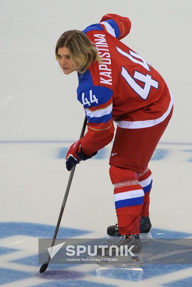Photo session of Russian women's national ice hockey team