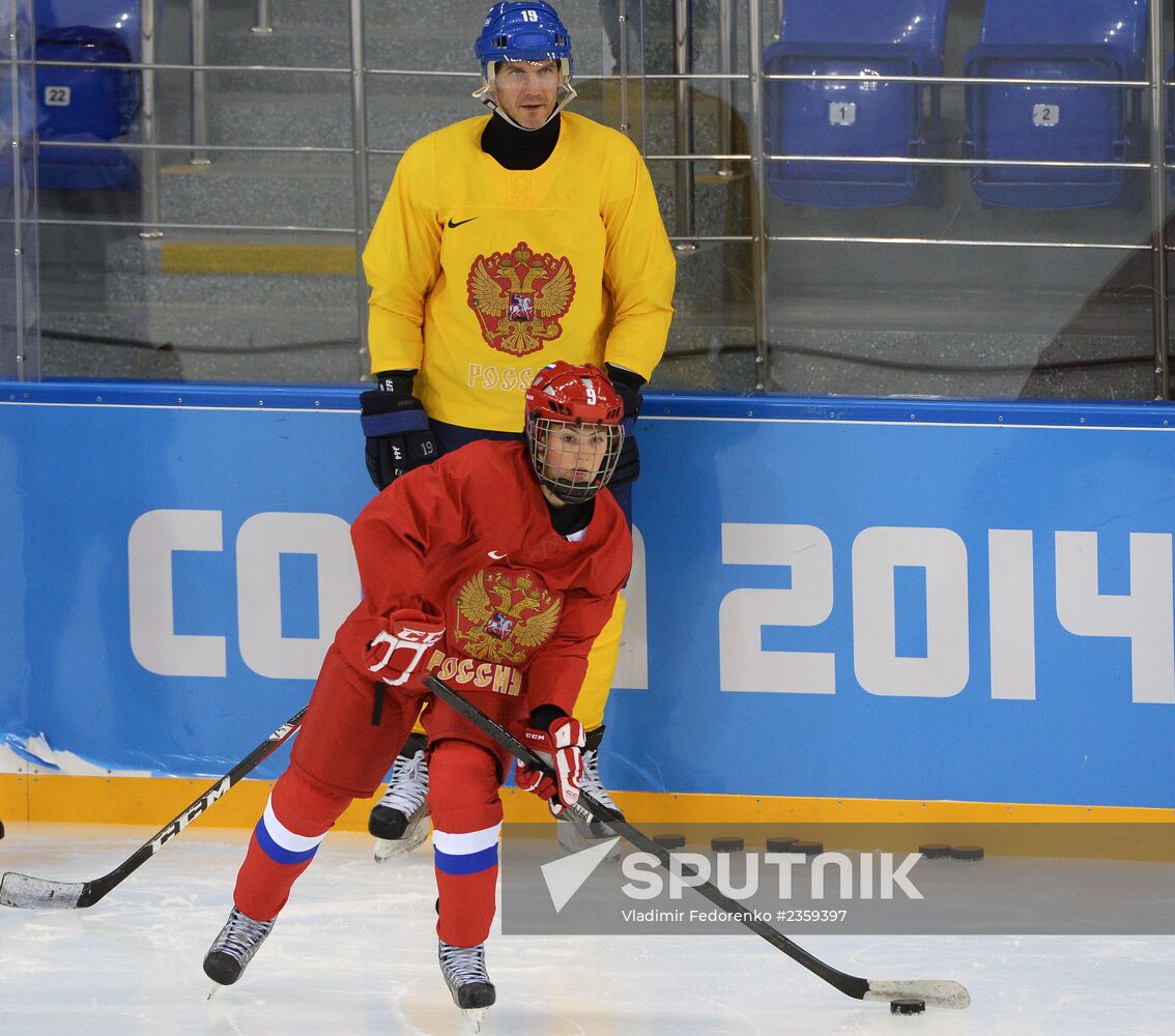Photo session of Russian women's national ice hockey team