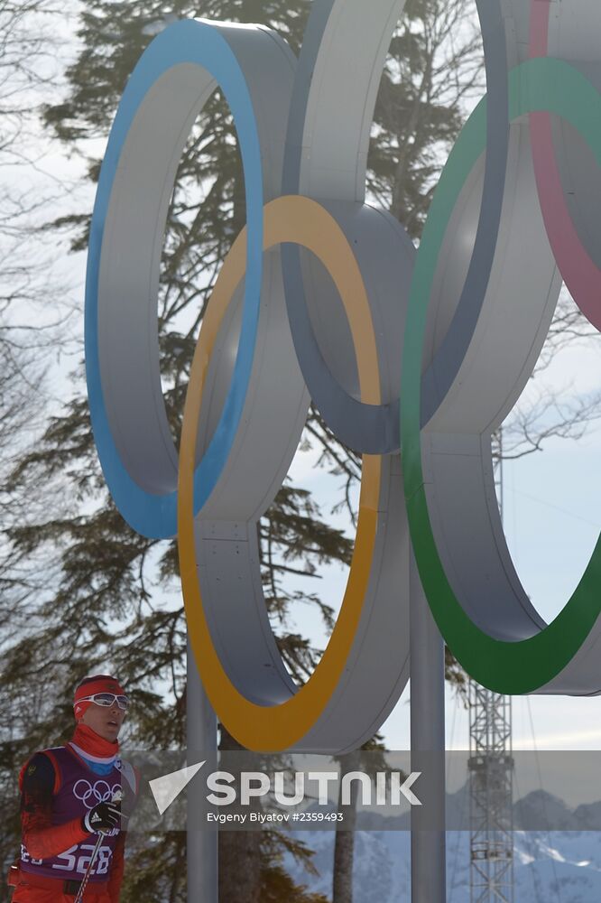 2014 Olympics. Cross country skiing. Training