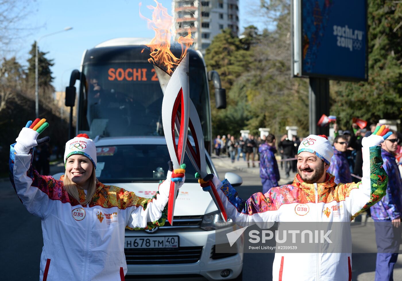 Olympic torch relay. Sochi. Day Three