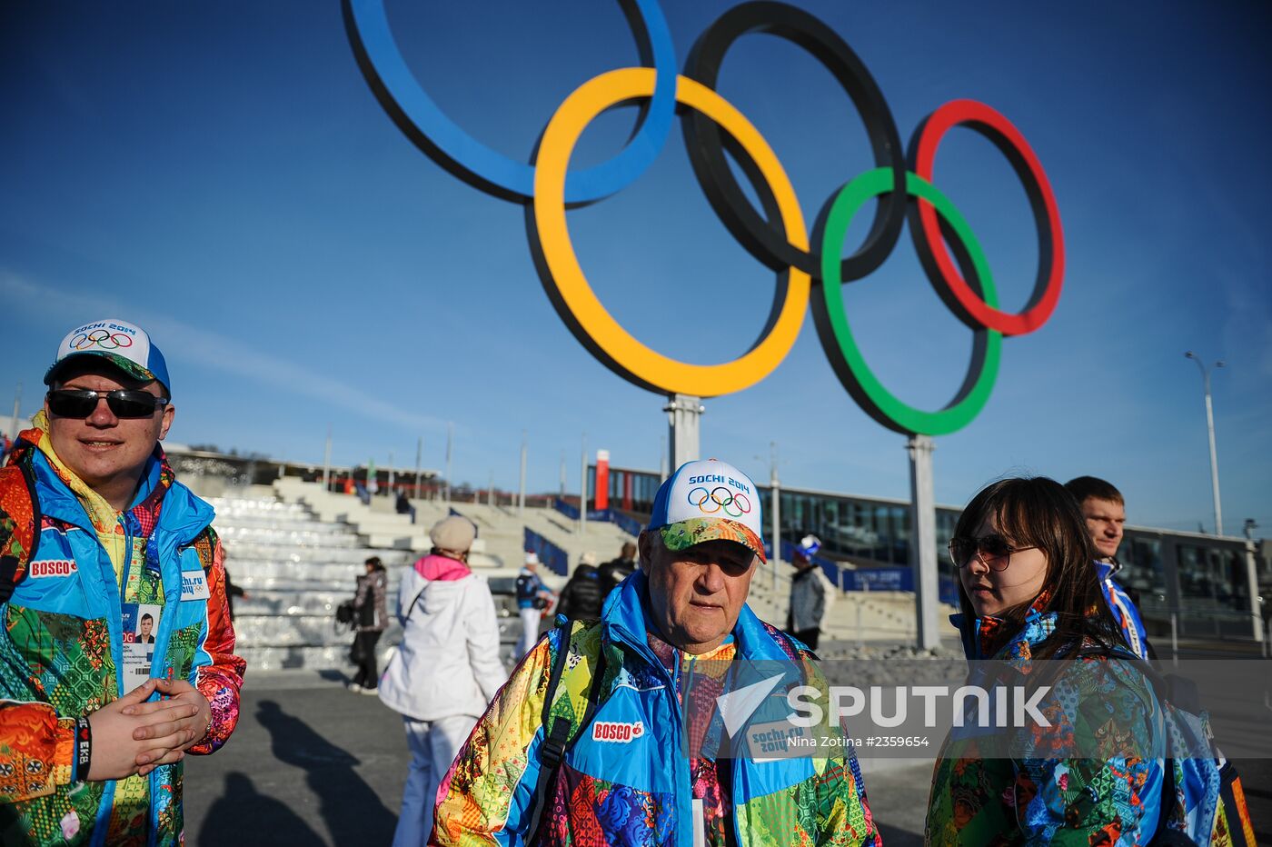 2014 Winter Olympics. Volunteers in Olympic Park
