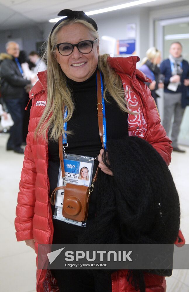 Spectators arrive for the XXII Olympic Winter Games opening