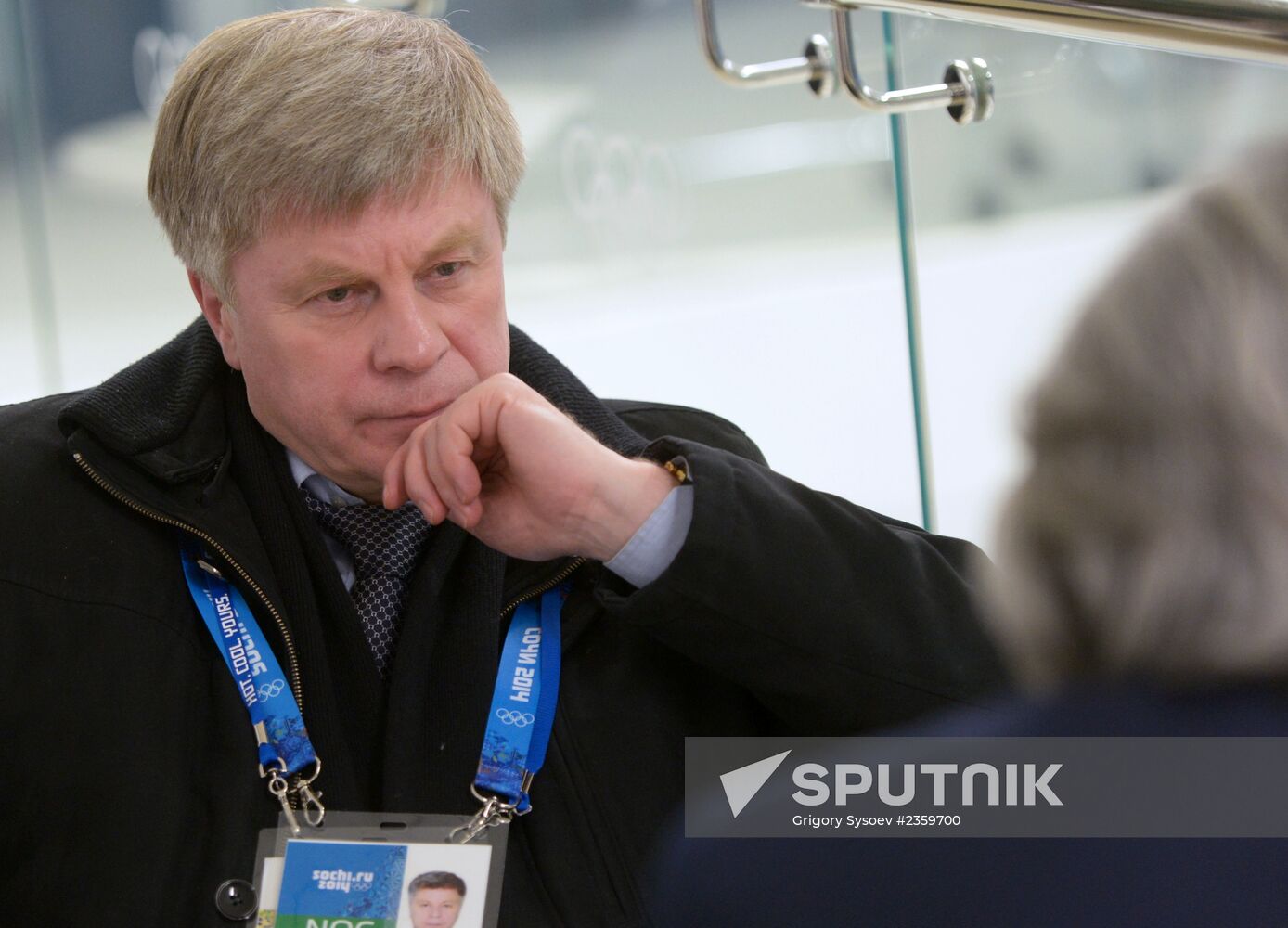 Spectators arrive for the XXII Olympic Winter Games opening