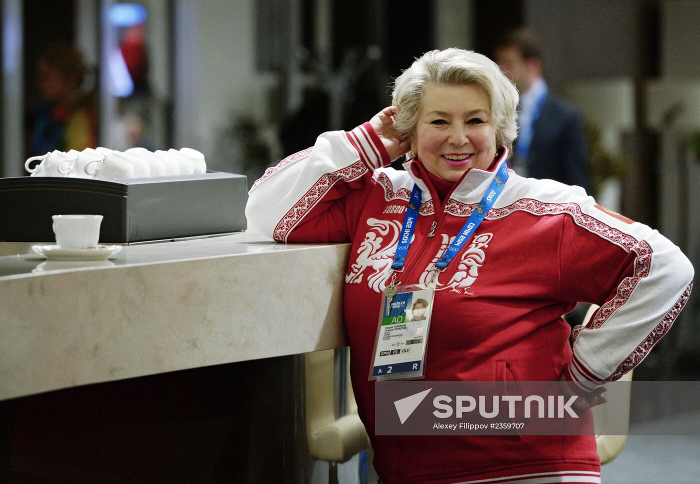 Spectators arrive for the XXII Olympic Winter Games opening