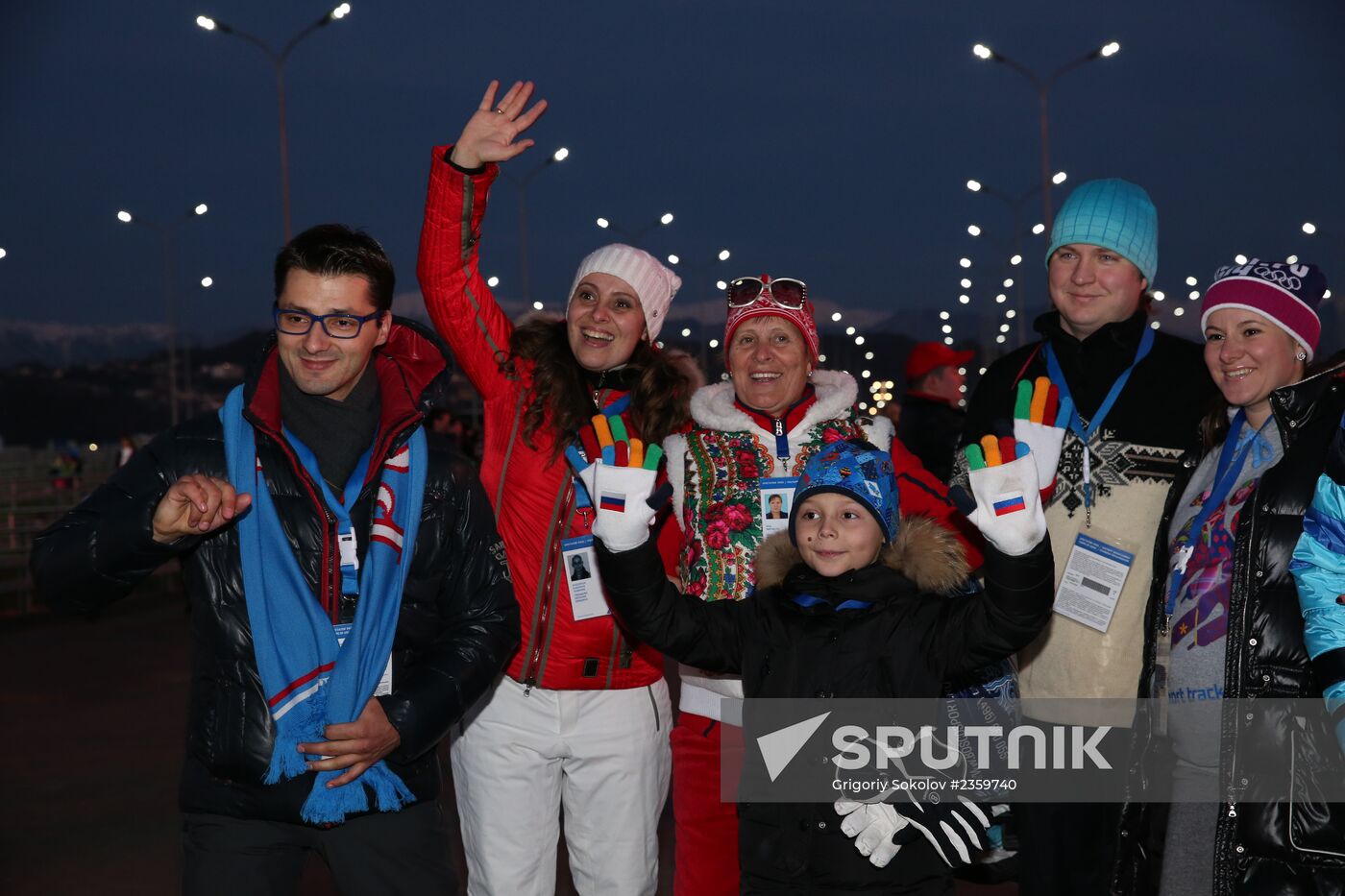 Spectators arrive at the opening ceremony of the 2014 Winter Olympics