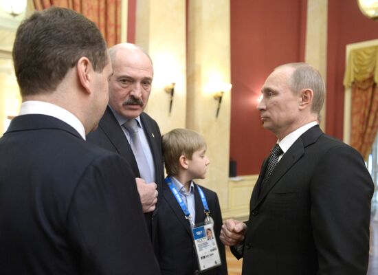 Russian President Vladimir Putin holds reception for distinguished guests of 2014 Olympics