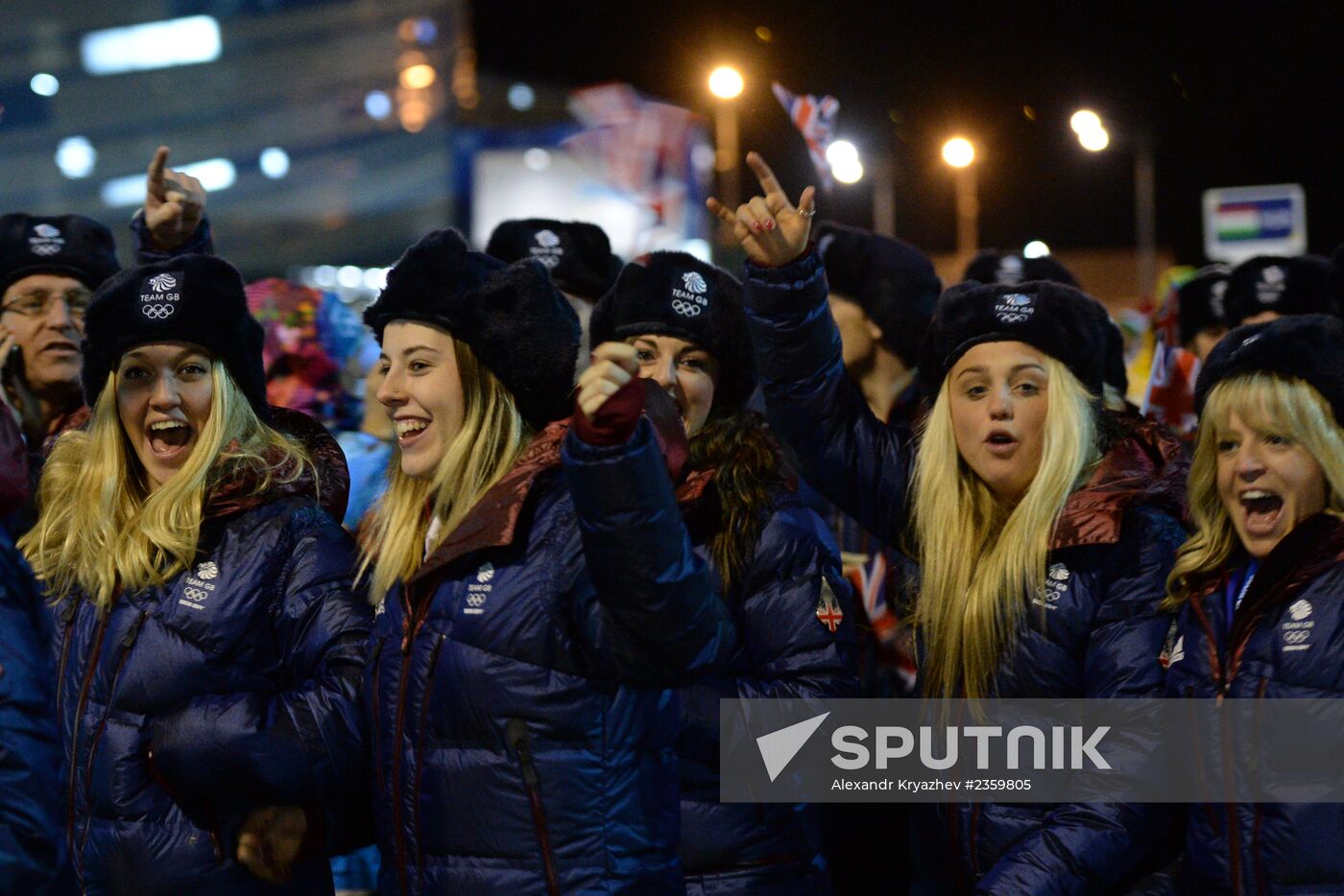 Spectators arrive at the opening ceremony of the 2014 Winter Olympics