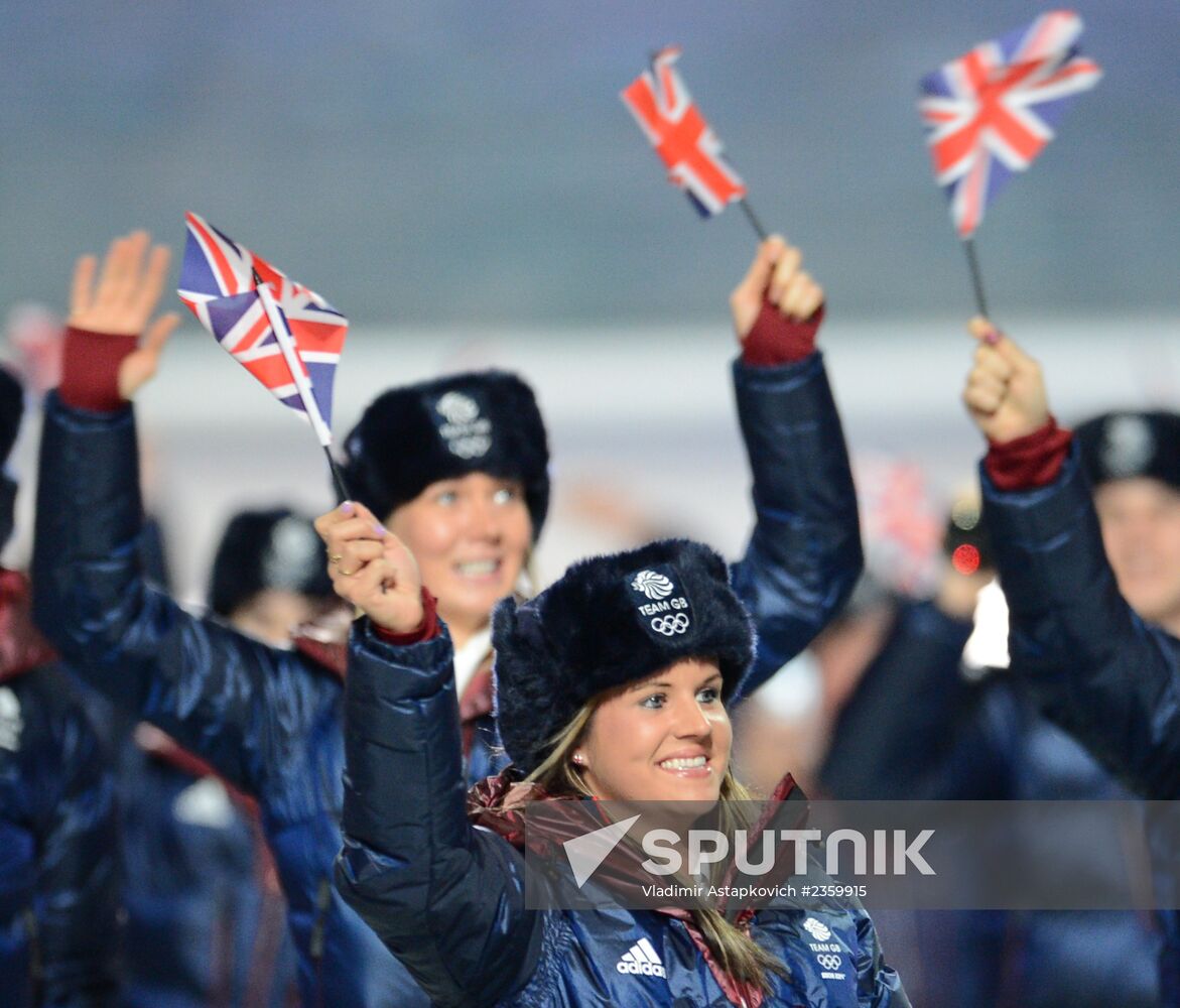Opening ceremony of XXII Olympic Winter Games