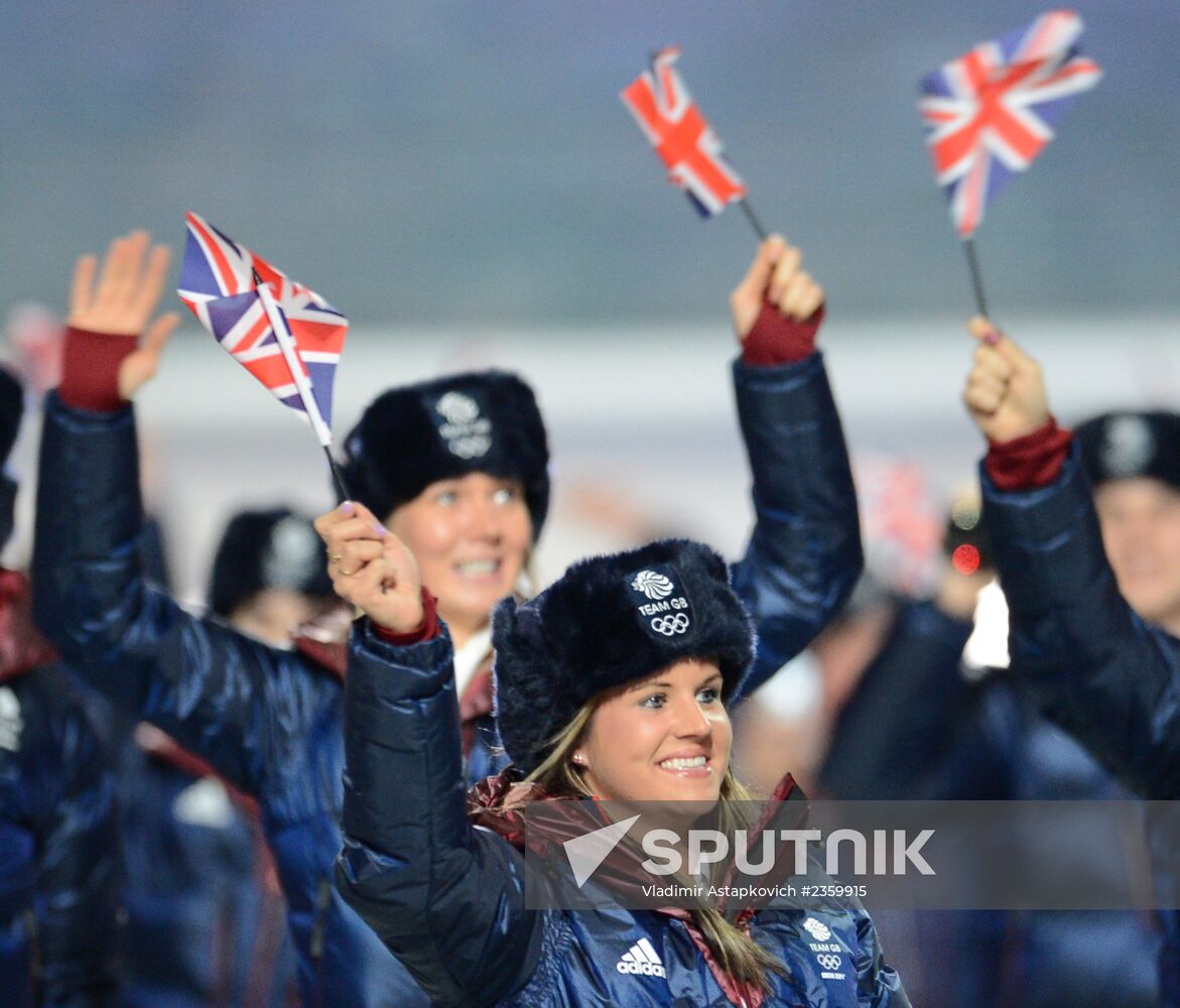 Opening ceremony of XXII Olympic Winter Games